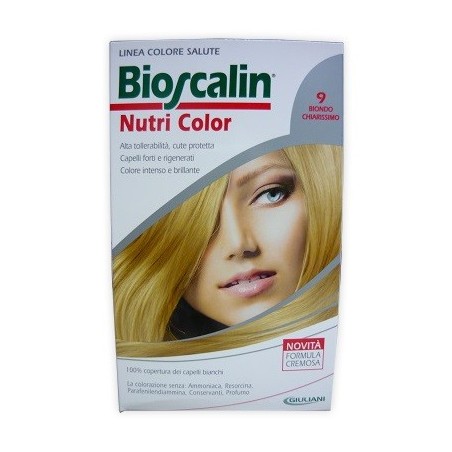 Bioscalin Nutri Color 9 BIONDO CHIARISSIMO colorazione permanente pelle sensibile