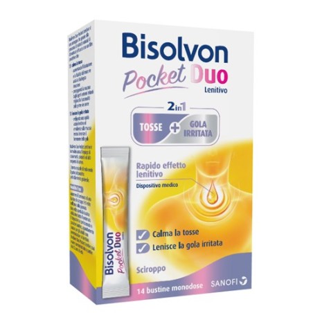 Sanofi Bisolvon Duo Pocket Lenitivo Sciroppo per gola irritata 14 bustine