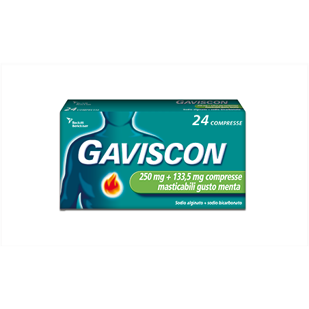 Gaviscon 250+133,5 mg 24 compresse alla menta