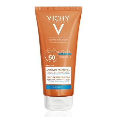 Vichy Capital Soleil Beach latte protezione solare viso corpo SPF50+ 200 ml