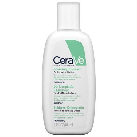 CeraVe Schiuma detergente struccante viso pelle da normale a grassa 88 ml