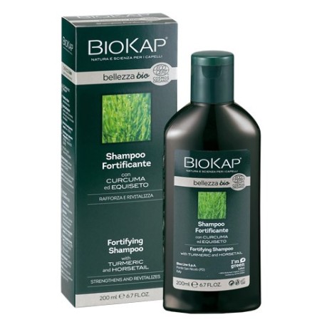 Bios Line Biokap Shampoo fortificante rivitalizzante per capelli con curcuma e capelli 200 ml