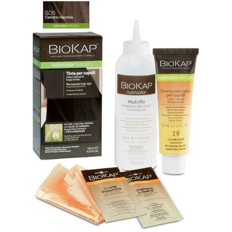 Bios Line Biokap Nutricolor Delicato Tinta per capelli 5.50 Castano nocciola tubo + flacone