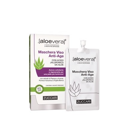 Zuccari Maschera Viso Anti-Age con aloe e acido ialuronico 4 x 20 ml