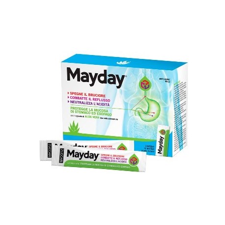 Zuccari Mayday integratore contro acidi e reflusso alla menta 18 stick da 10 ml