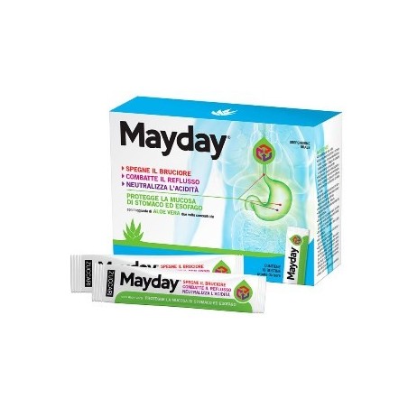 Zuccari Mayday integratore contro acidi e reflusso alla menta 18 stick da 10 ml