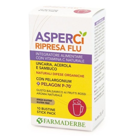 Farmaderbe AsperCì Ripresa Flu integratore per raffreddore 10 bustine