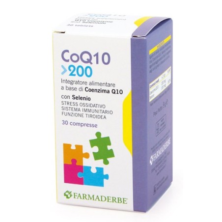 Farmaderbe CoQ10  200 integratore per tiroide e sistema immunitario 30 compresse