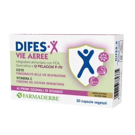 Farmaderbe DIfes-X Vie Aeree integratore per respirazione e raffreddore 30 capsule