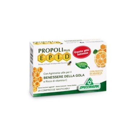 Specchiasol Propoli Plus Epid integratore per la gola 20 compresse gusto intenso arancia