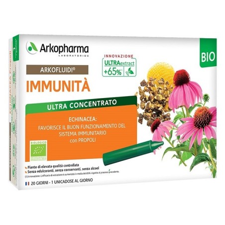 Arkopharma Arkofluidi Immunità Ultra Concentrato BIO integratore per difese 20 flaconi monodose