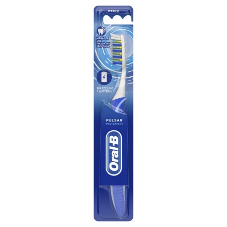 Oral-B Pulsar spazzolino da denti manuale setole medie Micro Pulse pulsanti con pila 1 pezzo