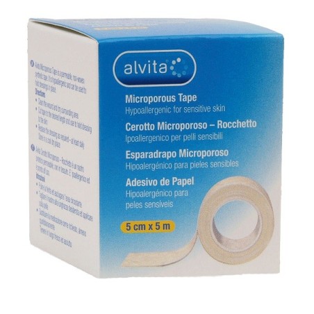 Alvita Cerotto Microporoso in rocchetto sintetico ipoallergenico 5 cm x 5 m