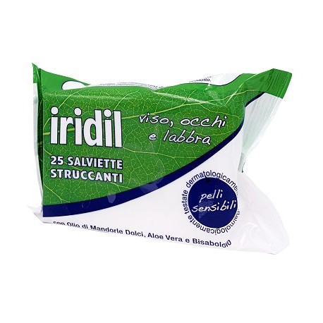 Iridil Salviette struccanti per viso occhi e labbra con aloe e olio di mandorle 25 pezzi