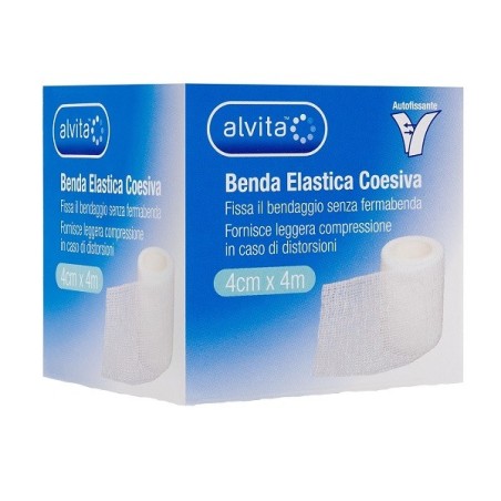 Alvita Elastica Coesiva Autoaderente per il fissaggio di medicazioni 4cm x 4m