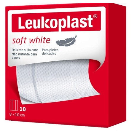 Leukoplast Soft White cerotto traspirante per escoriazioni 100 x 8 cm 10 pezzi