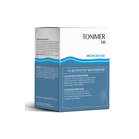 Tonimer Lab flaconcini monodose di soluzione isotonica sterile per igiene nasale 12 x 5 ml