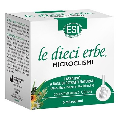 Esi Le Dieci Erbe Microclismi Lassativo con Estratti Naturali 6 Pezzi