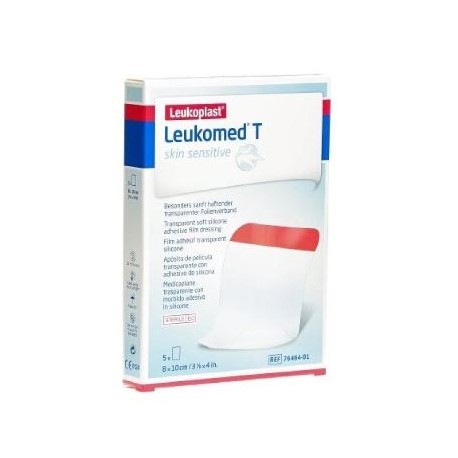 Leukomed T Skin Sensitive Medicazione post operatoria con massa in silicone 5 pezzi da 8x10 cm