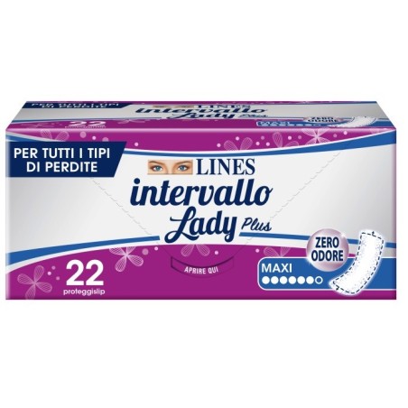 Lines Intervallo Lady Plus Maxi per tutti i tipi di perdite zero odore 22 proteggislip