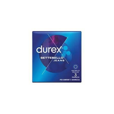 Durex Settebello Jeans profilattico anatomico vestibilità elevata 3 pezzi