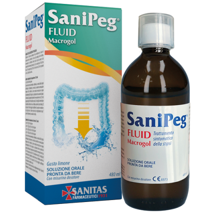 SaniPeg Fluid Macrogol trattamento per la stipsi contro i fecalomi 480 ml