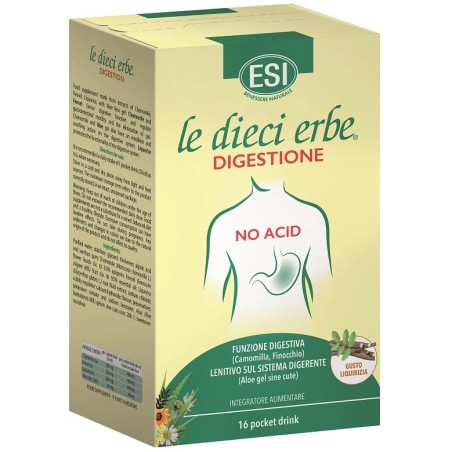 Esi Le Dieci Erbe Digestione No Acid Integratore Digestivo 16 pocket drink