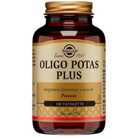 Solgar Oligo-Potas-Plus integratore rimineralizzante 100 tavolette