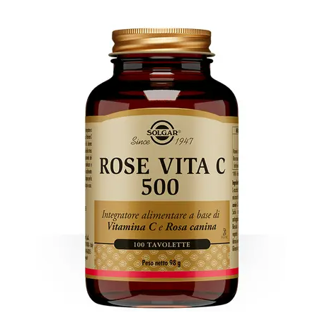 Solgar Rose Vita C500 integratore antiossidante a base di vitamina C 100 tavolette