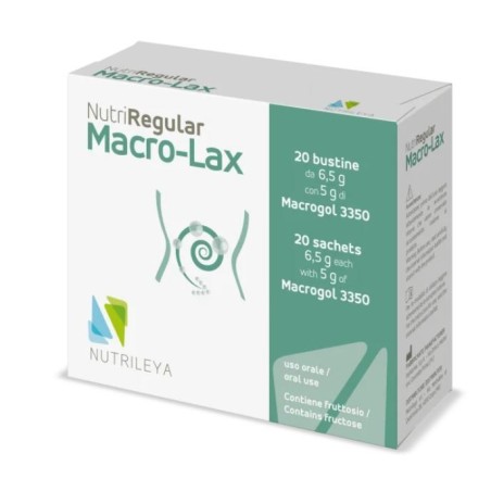 Nutriregular Macro Lax Nutrileia integratore per intestino pigro e costipazione 20 bustine