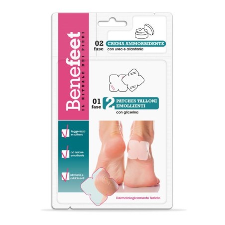 Benefeet Patches emollienti per talloni screpolati con crema ammorbidente 2 pezzi