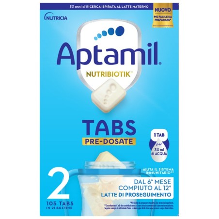 Aptamil Tabs 2 pre-dosate latte di proseguimento dai 6 ai 12 mesi 21 bustine