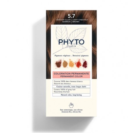 Phyto Color Kit 5,7 Castano Chiaro Tabacco 1 Latte 50 Ml + 1 Crema 50 Ml + 1 Maschera 12 Ml