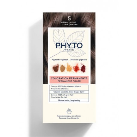 Phyto Color Kit 5 Castano Chiaro 1 Latte 50 Ml + 1 Crema 50 Ml + 1 Maschera 12 Ml