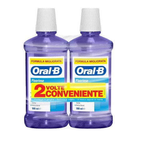 Oral B Fluorinse Collutorio Anti Carie formato convenienza 2 x 500 ml