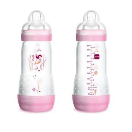 Mam Easy Start Biberon rosa con tettarella in silicone per bambini 320 ml