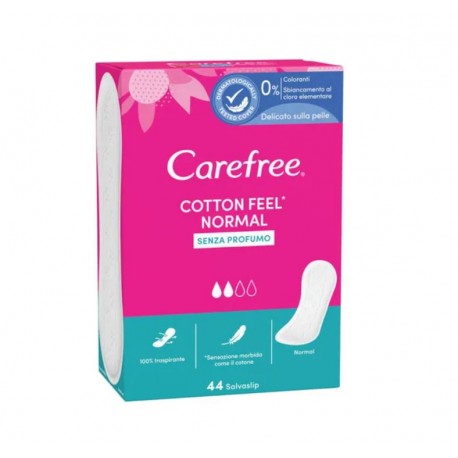 Carefree Cotton Feel Salvaslip senza profumo morbidi traspiranti 44 pezzi