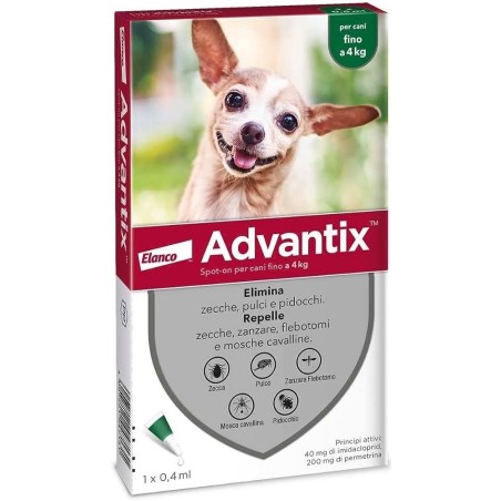 Advantix Spot-On Antiparassitario per Cani 0-4 kg 1 Pipetta