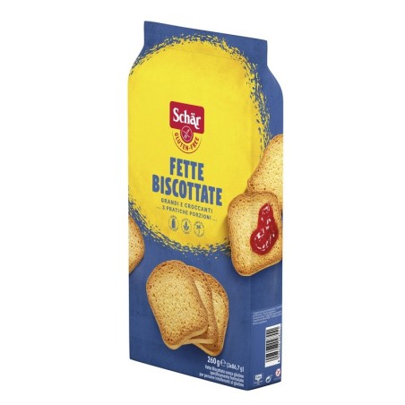 Schar Fette Biscottate croccanti senza glutine ricche di fibre 3 porzioni da 86,7 g