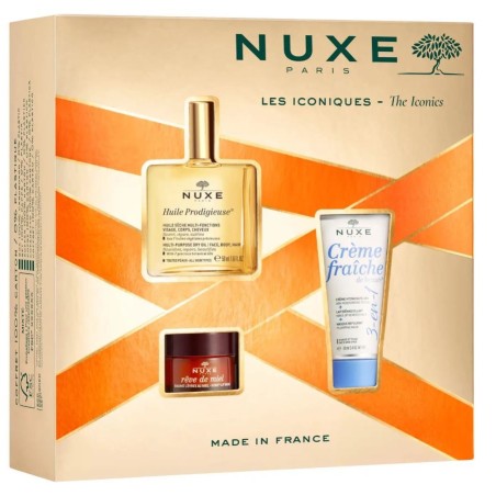 Nuxe Cofanetto Gli Iconici Huile Prodigieuse + Balsamo labbra + Crema viso