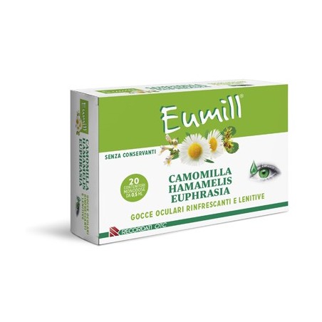 Eumill Gocce oculari per affaticamento ed arrossamento agli occhi 20 flaconcini monodose 0,5 ml