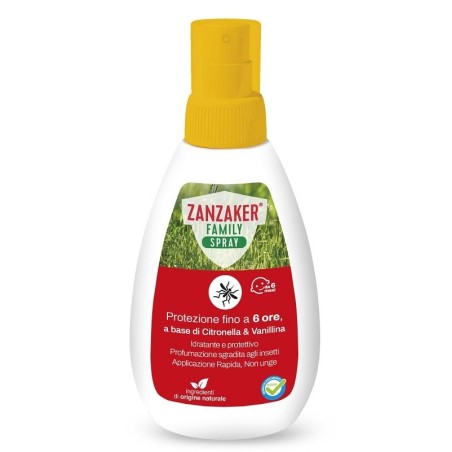 Zanzaker Family Spray con citronella e vanillina contro le punture di zanzara 100 ml