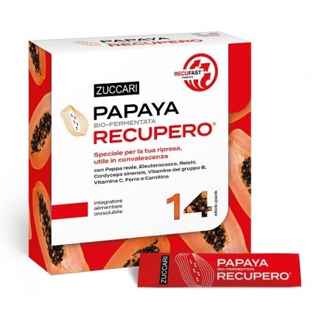 Zuccari Papaya Recupero integratore per debolezza spossatezza convalescenza 14 stick