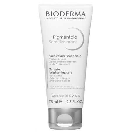 Bioderma Pigmentbio Sensitive areas crema schiarente per iperpigmentazione ginocchia gomiti ascelle interno cosce collo 75 ml