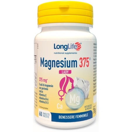 LongLife Magnesium 375 Lady Integratore per il Benessere femminile 60 tavolette