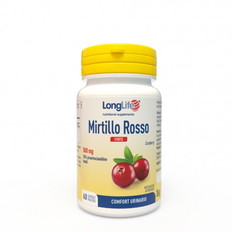 Longlife Mirtillo Rosso Forte integratore per vie urinarie 60 vegicaps