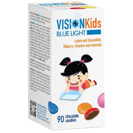 Vision Kids Blue Light integratore per la vista dei bambini 90 confetti ricoperti di cioccolato