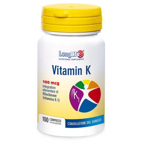 LongLife Vitamin K 100 mcg integratore per ossa normali 100 compresse