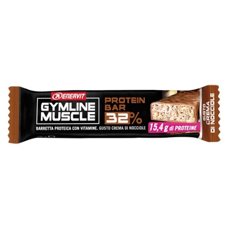 Enervit Gymline Barretta proteica con vitamine gusto nocciola 32% di proteine 48 g