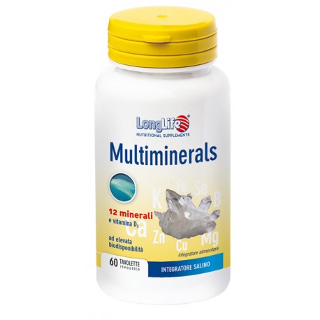 LongLife Multiminerals integratore con 12 minerali e vitamina D3 60 tavolette